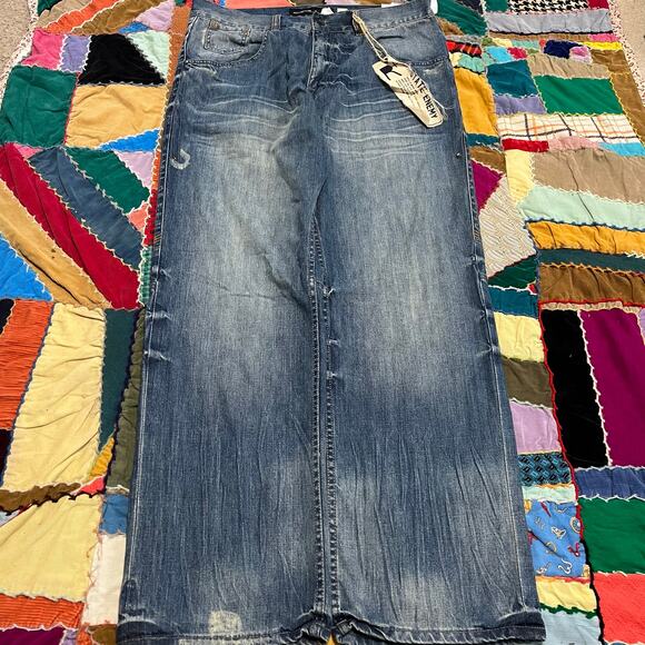 Rocawear Y2K Baggy Skater Big Pocket Acid Washed Jeans 38Wx34L - Picture 1 of 8